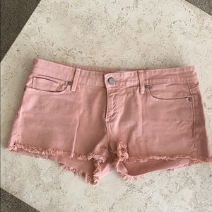 Paige size 30 ballet pink denim cutoff shorts